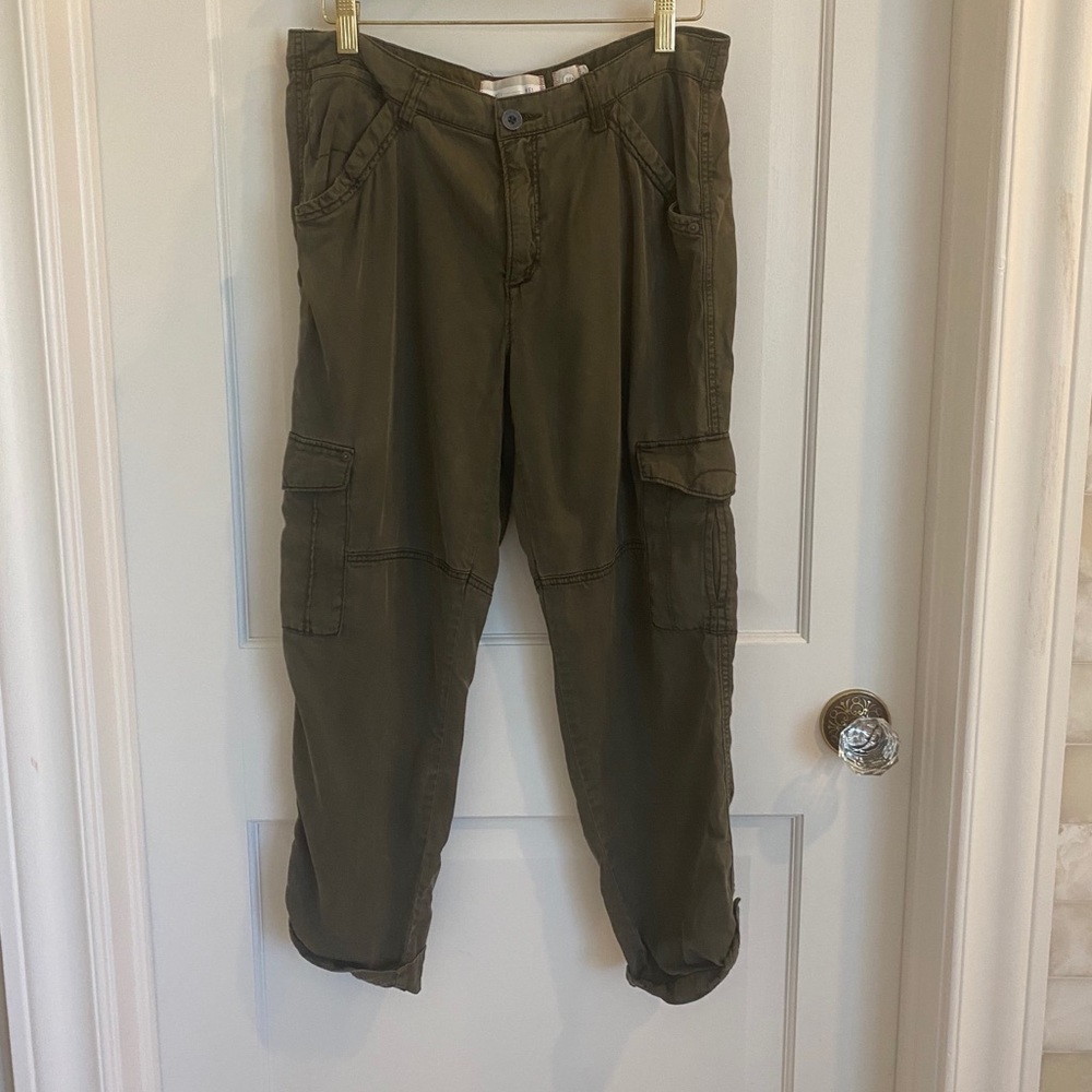 Anthropologie olive cargo pants.